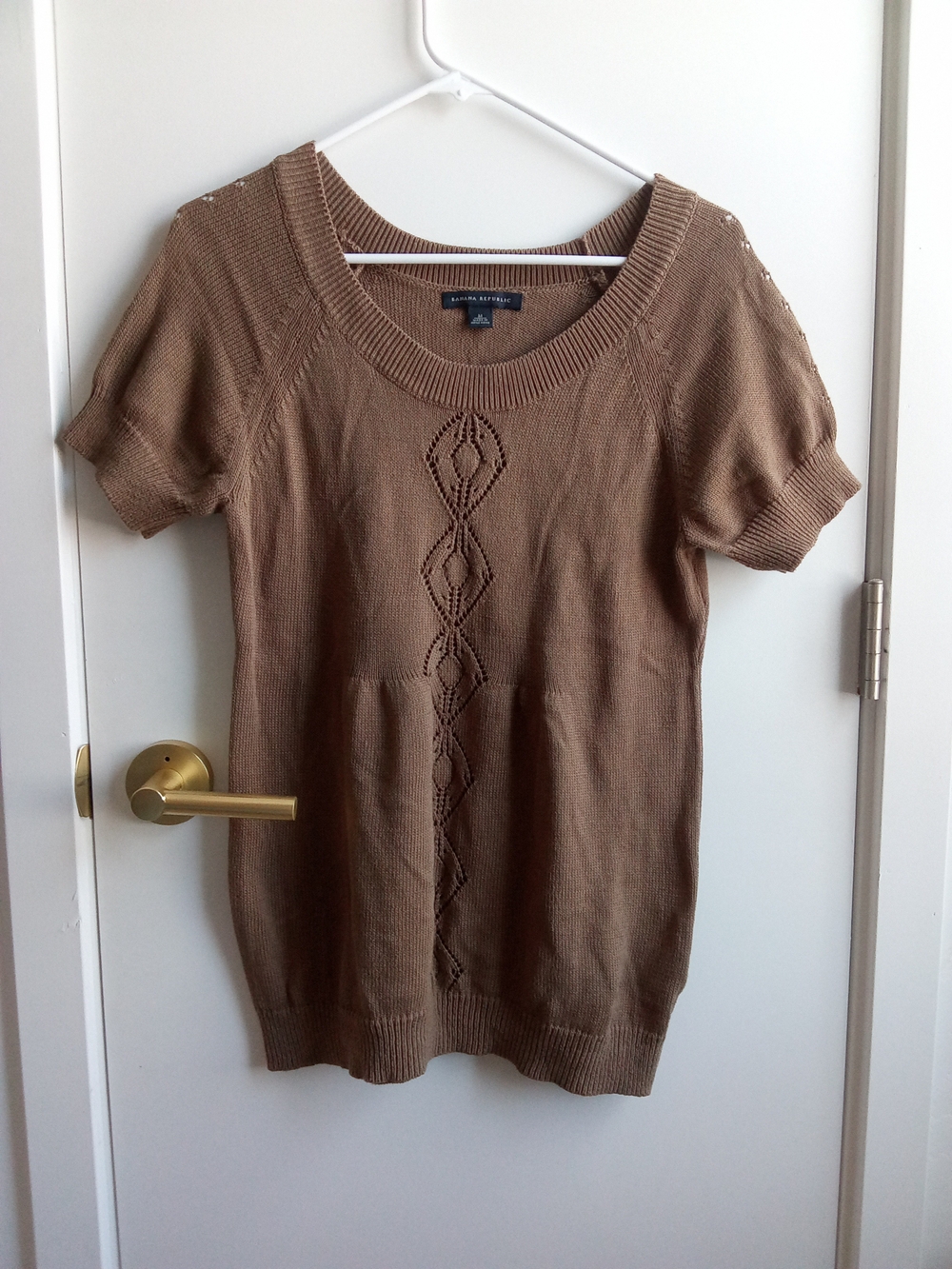 Banana Republic Brown Short-Sleeve Knit Sweater